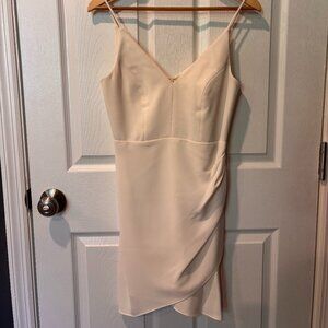 Amanda Uprichard Cream Ruched Sheath Dress